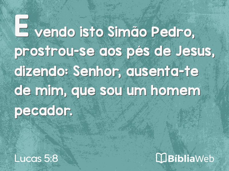 Lucas 5:8 em imagem para compartilhar