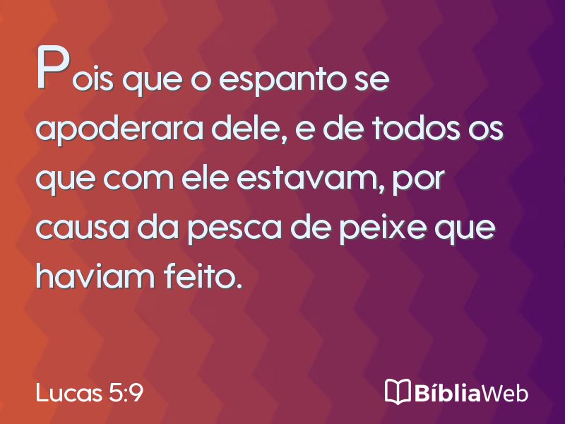 Lucas 5:9 em imagem para compartilhar