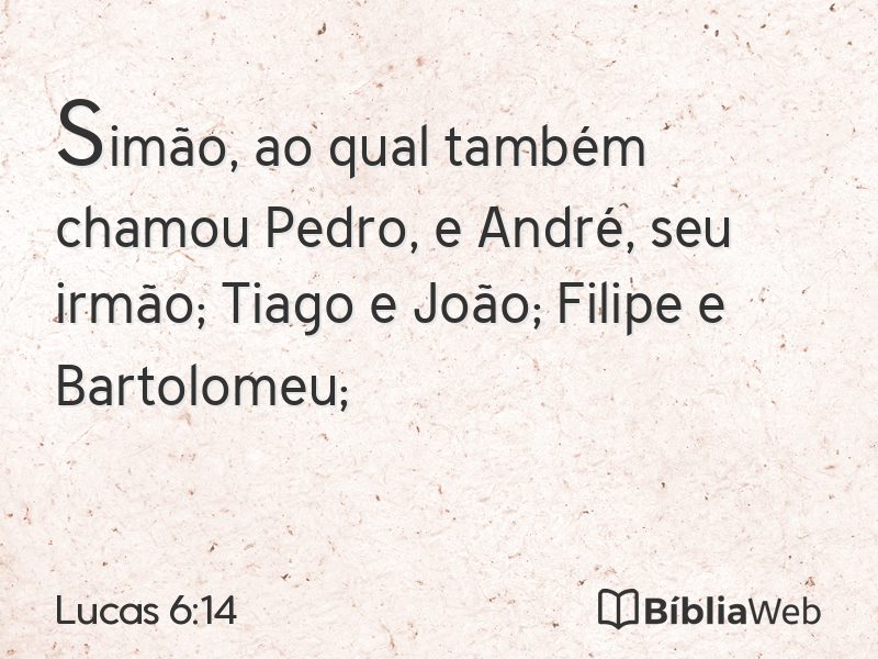 Lucas 6:14 em imagem para compartilhar