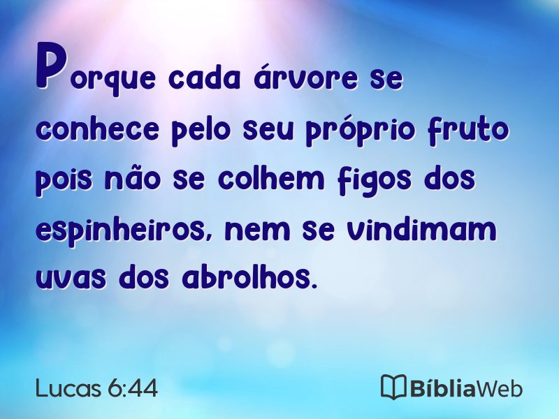 Lucas 6:44 em imagem para compartilhar