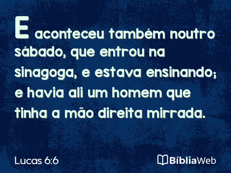 Lucas 6:6 em imagem para compartilhar
