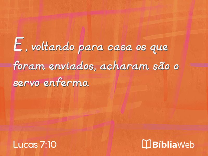 Lucas 7:10 em imagem para compartilhar