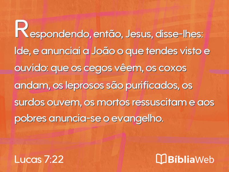 Lucas 7:22 em imagem para compartilhar