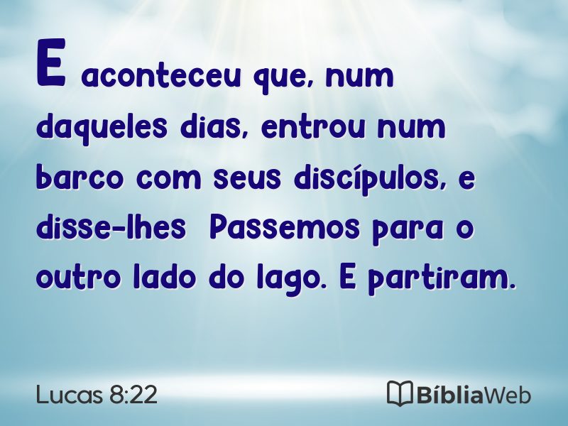 Lucas 8:22 em imagem para compartilhar