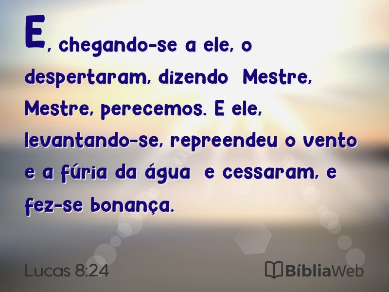 Lucas 8:24 em imagem para compartilhar