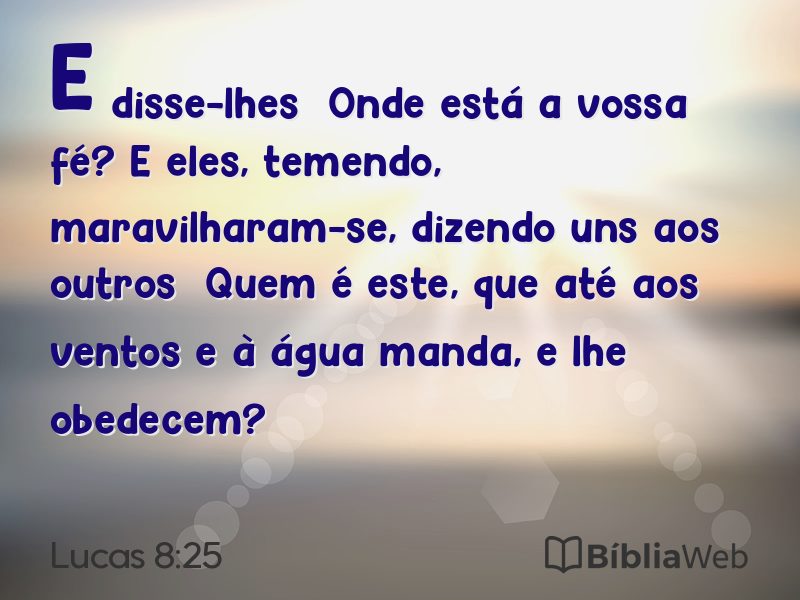 Lucas 8:25 em imagem para compartilhar