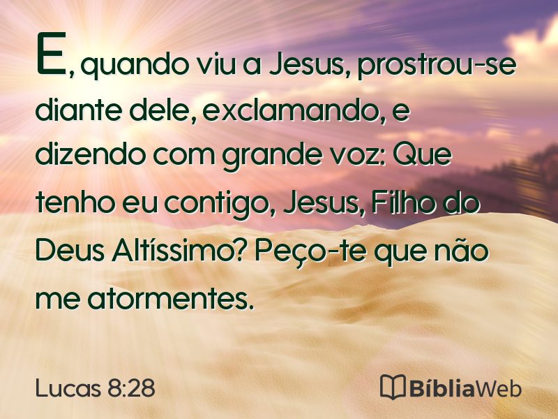Lucas 8:28 em imagem para compartilhar