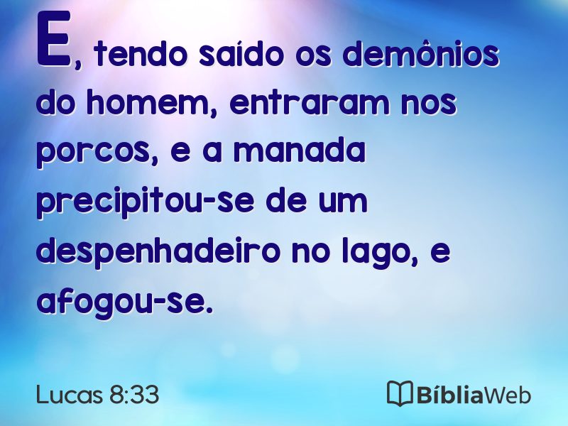 Lucas 8:33 em imagem para compartilhar