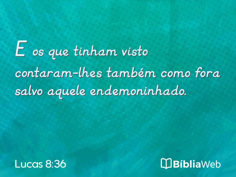 Lucas 8:36 em imagem para compartilhar