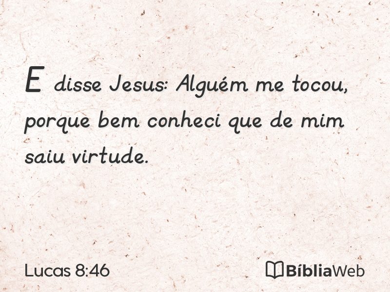 Lucas 8:46 em imagem para compartilhar