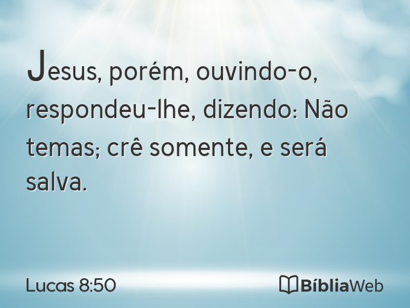 Lucas 8:50 em imagem para compartilhar