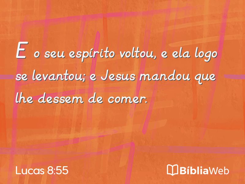 Lucas 8:55 em imagem para compartilhar