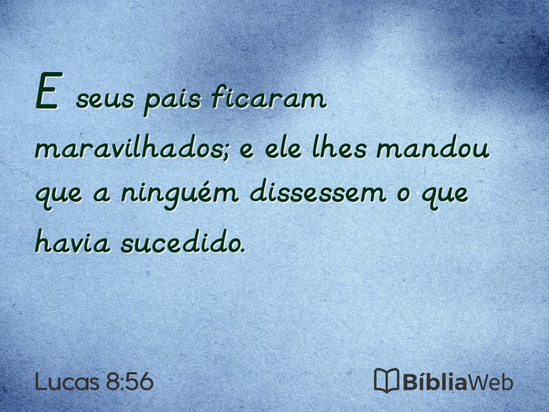 Lucas 8:56 em imagem para compartilhar