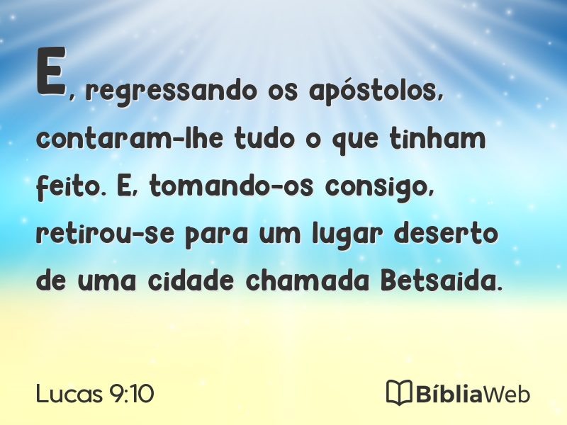 Lucas 9:10 em imagem para compartilhar