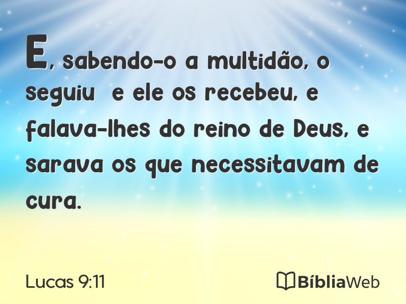 Lucas 9:11 em imagem para compartilhar