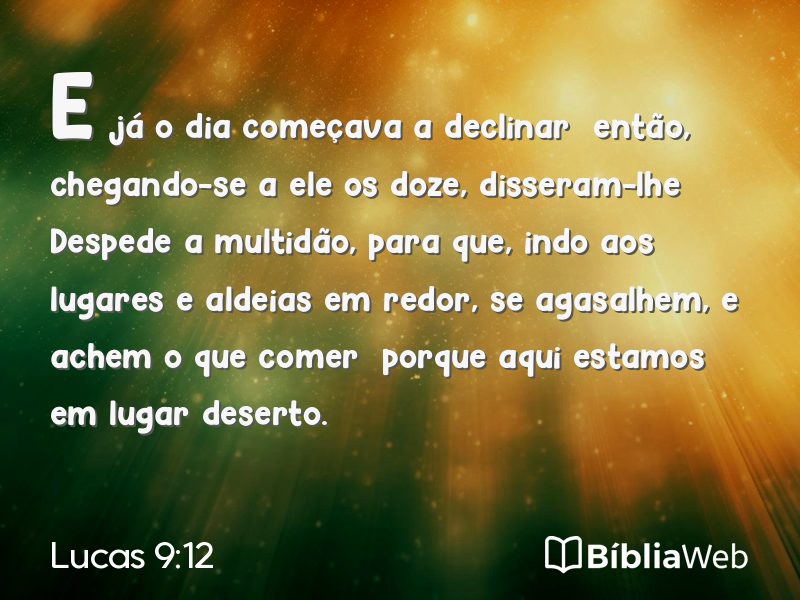 Lucas 9:12 em imagem para compartilhar