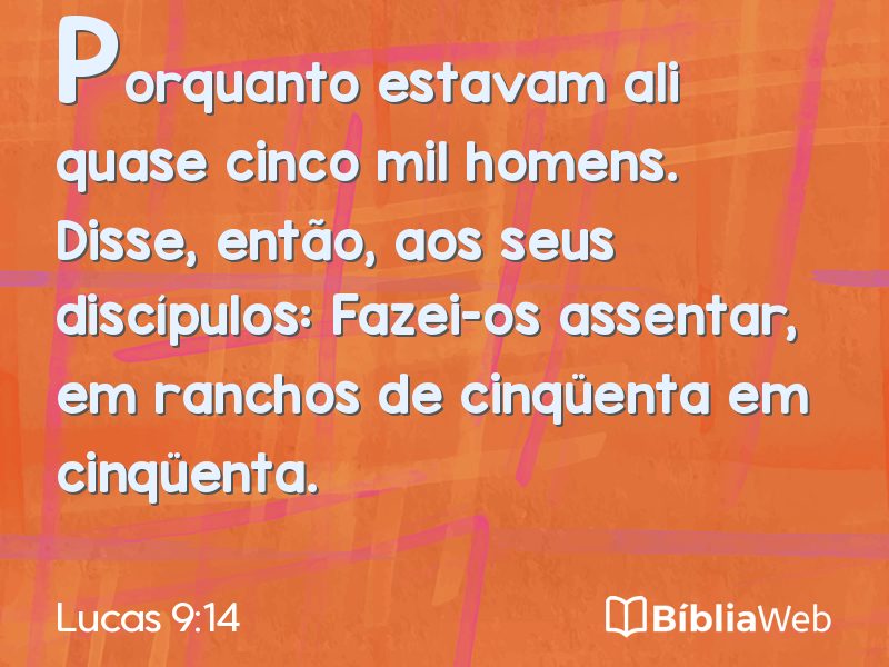 Lucas 9:14 em imagem para compartilhar
