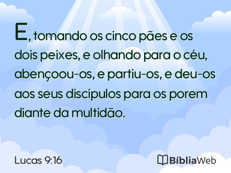 Lucas 9:16 em imagem para compartilhar