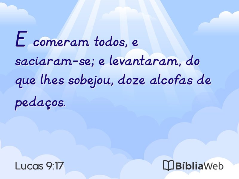 Lucas 9:17 em imagem para compartilhar
