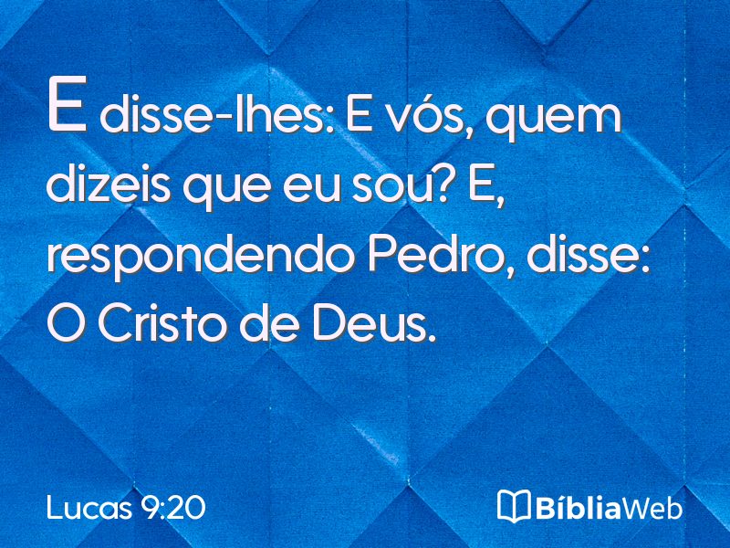 Lucas 9:20 em imagem para compartilhar