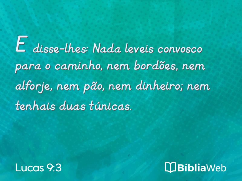 Lucas 9:3 em imagem para compartilhar