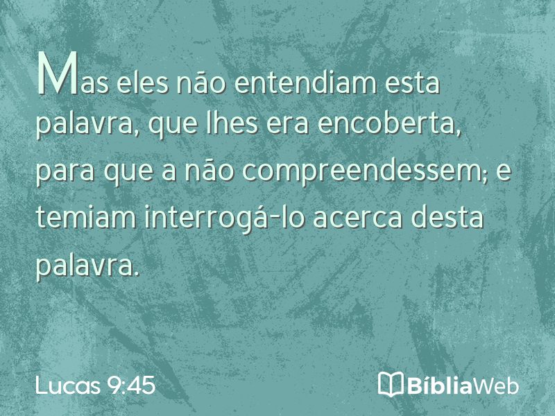 Lucas 9:45 em imagem para compartilhar
