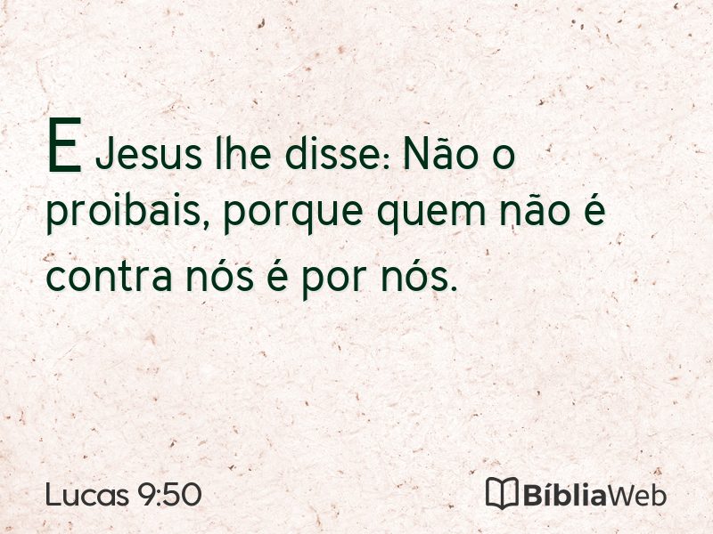 Lucas 9:50 em imagem para compartilhar
