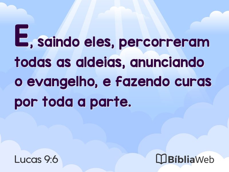 Lucas 9:6 em imagem para compartilhar