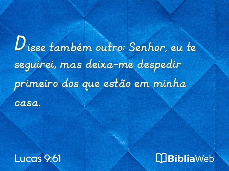 Lucas 9:61 em imagem para compartilhar