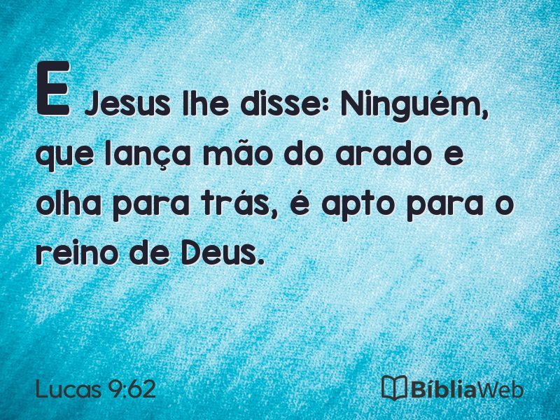 Lucas 9:62 em imagem para compartilhar