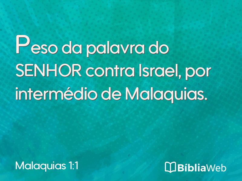 Malaquias 1:1 em imagem para compartilhar
