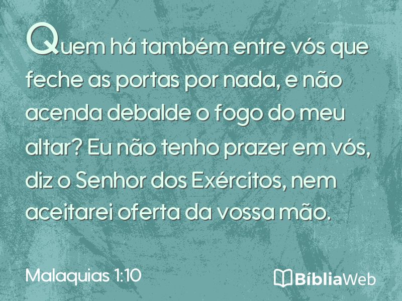 Malaquias 1:10 em imagem para compartilhar