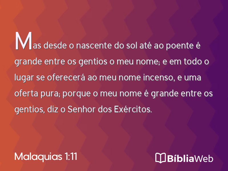 Malaquias 1:11 em imagem para compartilhar