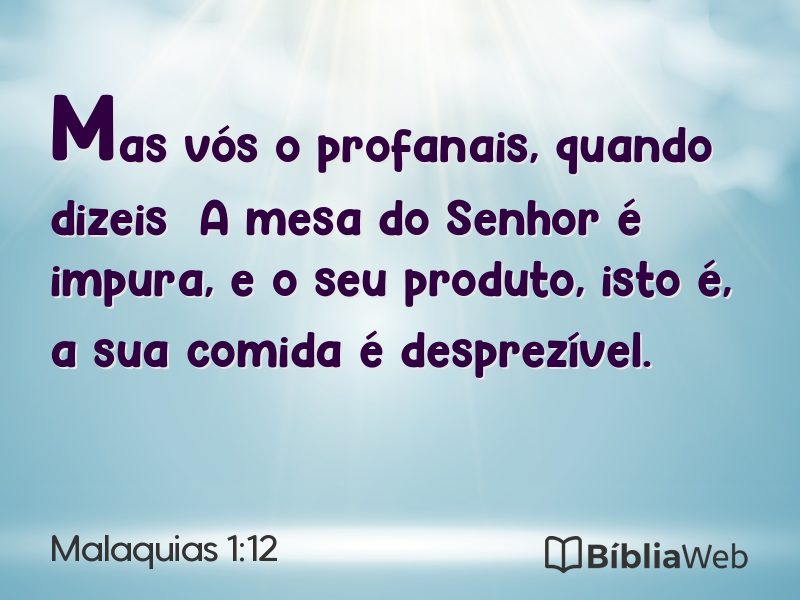 Malaquias 1:12 em imagem para compartilhar