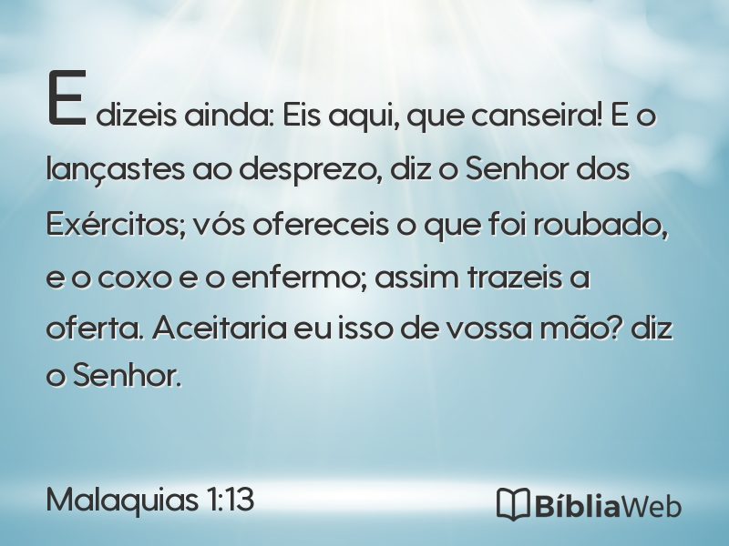 Malaquias 1:13 em imagem para compartilhar