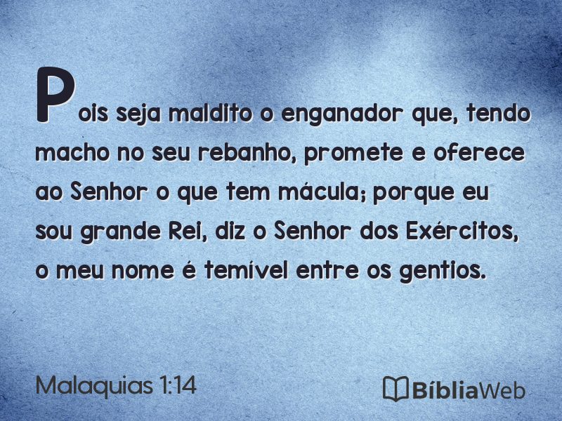Malaquias 1:14 em imagem para compartilhar