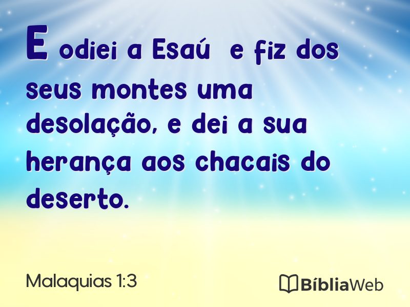 Malaquias 1:3 em imagem para compartilhar