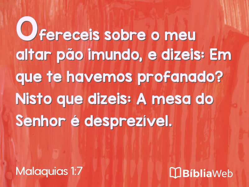 Malaquias 1:7 em imagem para compartilhar