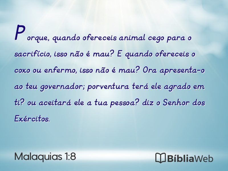 Malaquias 1:8 em imagem para compartilhar