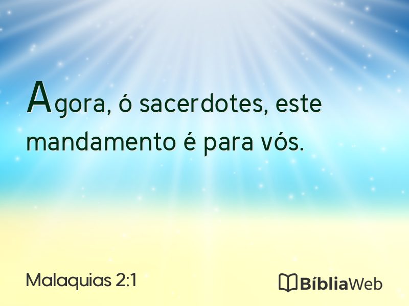 Malaquias 2:1 em imagem para compartilhar