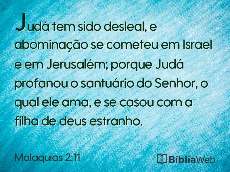 Malaquias 2:11 em imagem para compartilhar