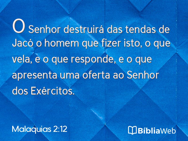 Malaquias 2:12 em imagem para compartilhar