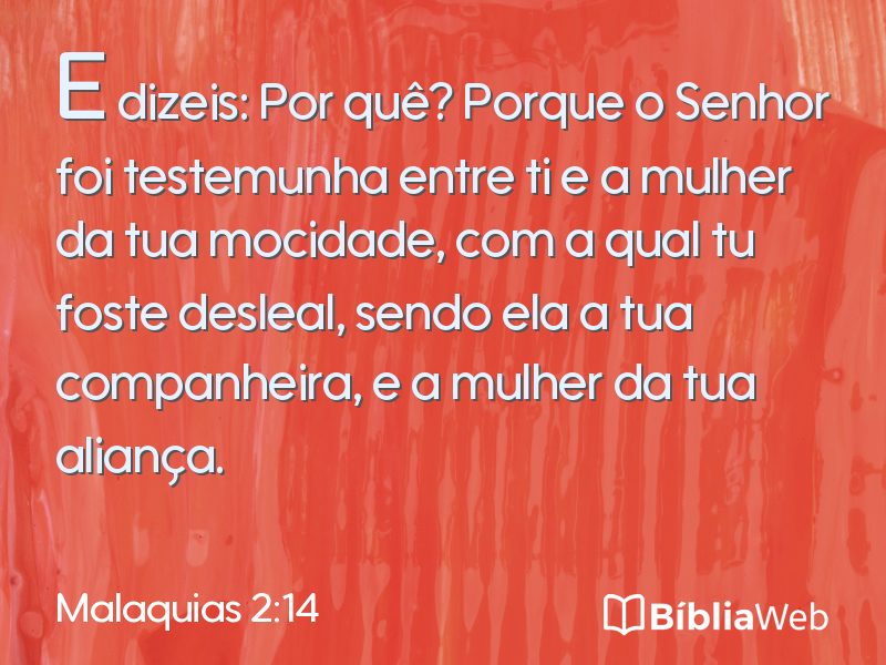 Malaquias 2:14 em imagem para compartilhar