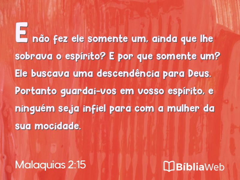 Malaquias 2:15 em imagem para compartilhar