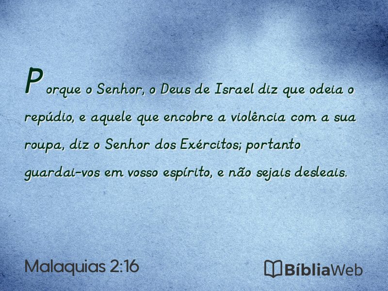 Malaquias 2:16 em imagem para compartilhar