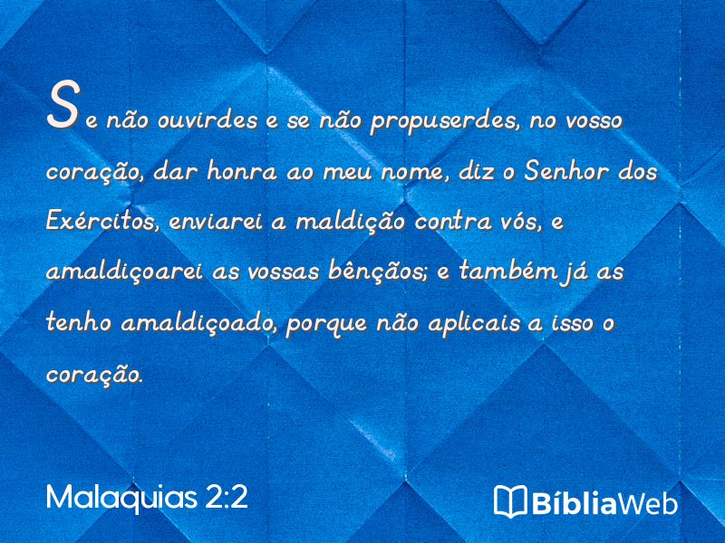 Malaquias 2:2 em imagem para compartilhar