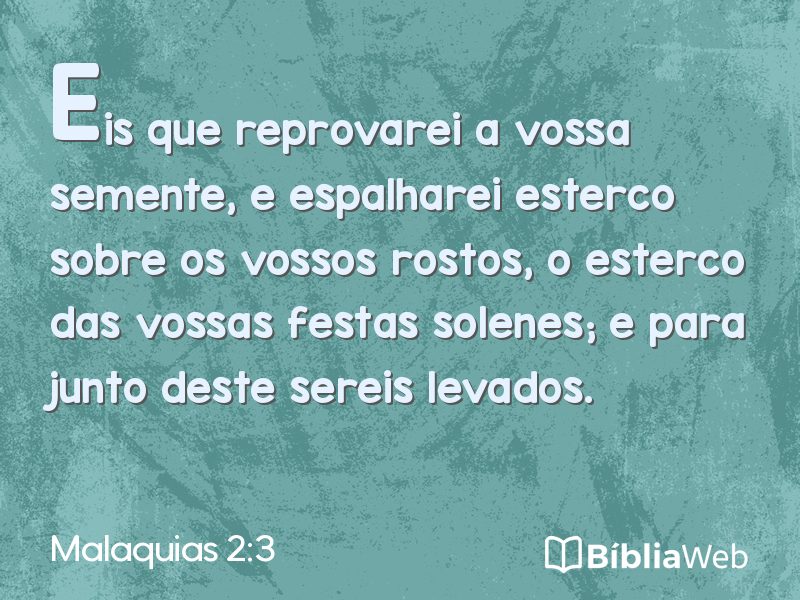 Malaquias 2:3 em imagem para compartilhar