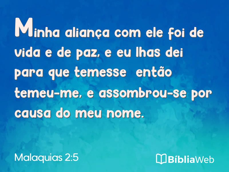 Malaquias 2:5 em imagem para compartilhar