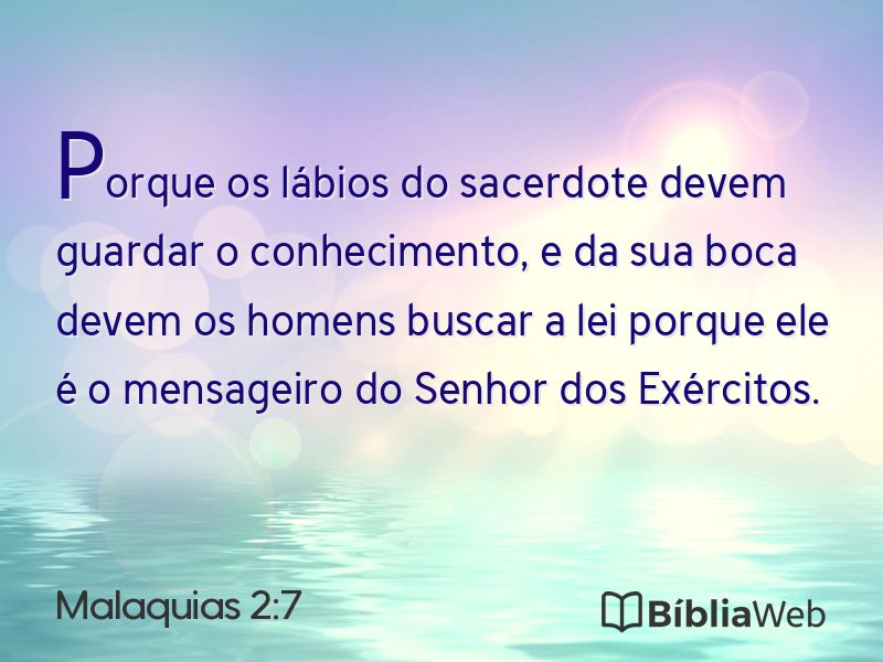 Malaquias 2:7 em imagem para compartilhar