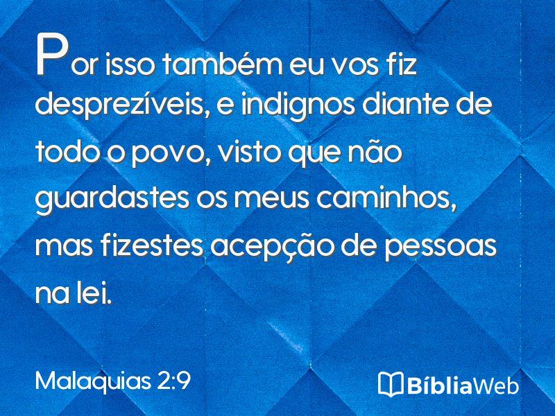 Malaquias 2:9 em imagem para compartilhar